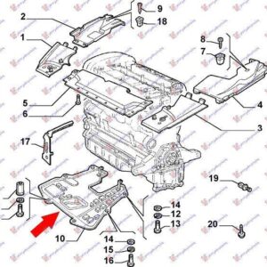 014200830 Alfa Romeo 166 1998-2007 | Ποδιά Μηχανής