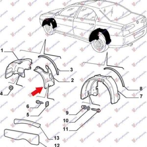 014200831 Alfa Romeo 166 1998-2007 | Θόλος Πλαστικός Εμπρός Δεξιός