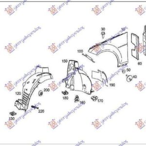 536000831 Mercedes-Benz C-Class 2011-2014 | Θόλος Πλαστικός Εμπρός Δεξιός