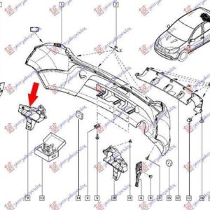 015004301 Dacia Sandero 2008-2012 | Βάση Προφυλακτήρα Πίσω Δεξιά