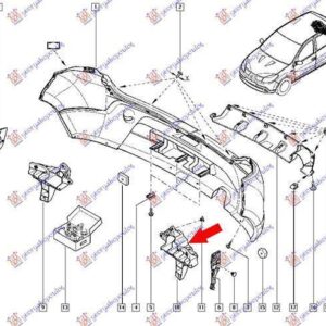 015004302 Dacia Sandero 2008-2012 | Βάση Προφυλακτήρα Πίσω Αριστερή