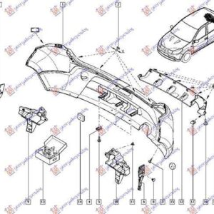 015004303 Dacia Sandero 2008-2012 | Βάση Προφυλακτήρα Πίσω Δεξιά