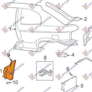 015700857 Hyundai Accent Liftback 1999-2002 | Θόλος Πλαστικός Πίσω Αριστερός