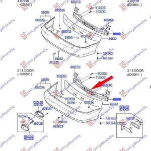 015703850 Hyundai Accent Liftback 1999-2002 | Τραβέρσα Προφυλακτήρα Πίσω