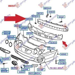 015804900 Hyundai Coupe 1999-2001 | Αντιθορυβικό Προφυλακτήρα Εμπρός