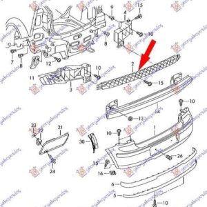 031903855 VW Polo 2005-2009 | Τραβέρσα Προφυλακτήρα Πίσω