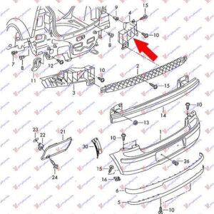 031904301 VW Polo 2005-2009 | Βάση Προφυλακτήρα Πίσω Δεξιά