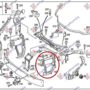 018804282 Mercedes-Benz E-Class 2002-2009 | Βάση Προφυλακτήρα Εμπρός Αριστερή