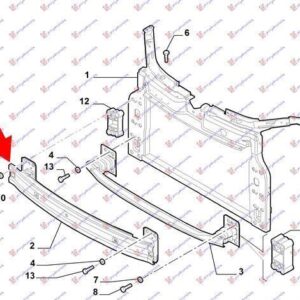 020203840 Fiat 500 2007-2015 | Τραβέρσα Προφυλακτήρα Εμπρός