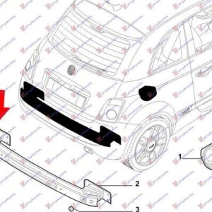 020203850 Fiat 500 2007-2015 | Τραβέρσα Προφυλακτήρα Πίσω