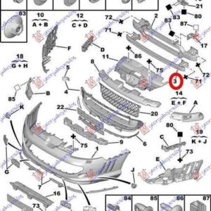 021200500 Peugeot 407 2004-2010 | Τραβέρσα Προφυλακτήρα Εμπρός