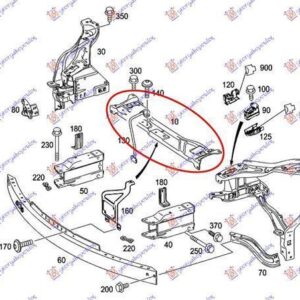 022300205 Mercedes-Benz E-Class 2009-2013 | Ποδιά Αλουμινένια Εμπρός