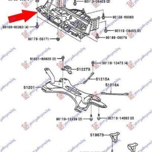 022500830 Toyota Yaris 1999-2005 | Ποδιά Μηχανής