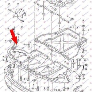 021700830 Audi A4 2004-2007 | Ποδιά Μηχανής