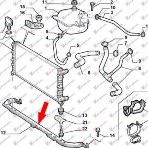 022803845 Fiat Doblo 2001-2005 | Τραβέρσα Προφυλακτήρα Εμπρός