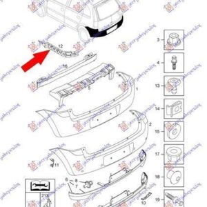 023704302 Opel Meriva 2003-2010 | Βάση Προφυλακτήρα Πίσω Αριστερή