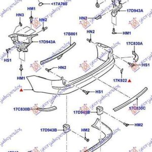 037504306 Ford Focus 2008-2011 | Βάση Προφυλακτήρα Πίσω Δεξιά