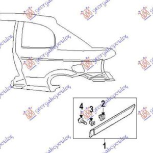 025806581 Hyundai Accent Hatchback/Liftback 2003-2005 | Φάσα Φτερού Πίσω Δεξιά