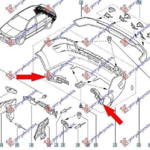 027504300 Renault Megane 2005-2008 | Βάση Προφυλακτήρα Πίσω