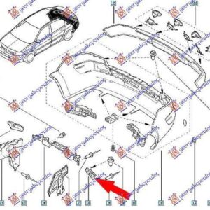 027504304 Renault Megane 2005-2008 | Βάση Προφυλακτήρα Πίσω Αριστερή