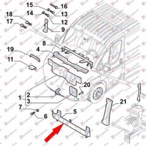 028703840 Fiat Ducato 2006-2014 | Τραβέρσα Προφυλακτήρα Εμπρός