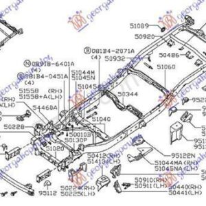 024900500 Nissan Navara 2005-2010 | Τραβέρσα Σασί Εμπρός