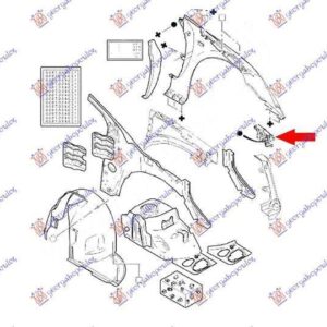 030704283 Peugeot 307 2005-2007 | Βάση Προφυλακτήρα Εμπρός Δεξιά