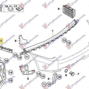 059404302 BMW X3 2007-2011 | Βάση Προφυλακτήρα Πίσω Αριστερή