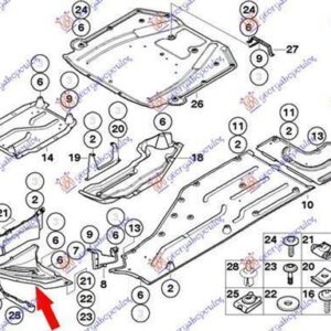 031500841 BMW 7 Series 2002-2008 | Ποδιά Μηχανής Δεξιά