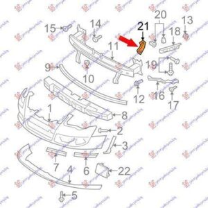 032304308 VW Passat 2005-2011 | Βάση Προφυλακτήρα Εμπρός Δεξιά