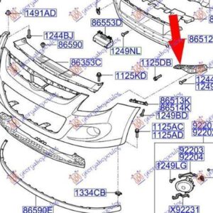 036504282 Hyundai i20 2008-2012 | Βάση Προφυλακτήρα Εμπρός Αριστερή