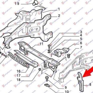 037704281 Fiat Tempra 1990-1995 | Βάση Προφυλακτήρα Εμπρός Δεξιά