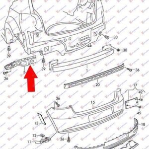 876104301 VW Polo Cross 2009-2017 | Βάση Προφυλακτήρα Πίσω Δεξιά