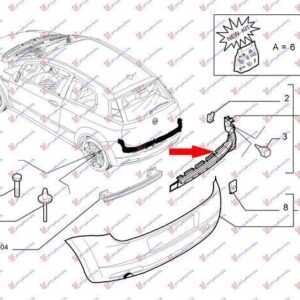 290104301 Fiat Punto 2012- | Βάση Προφυλακτήρα Πίσω Δεξιά