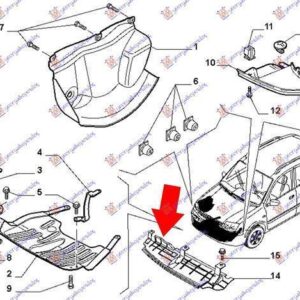 040000835 Fiat Panda 2003-2014 | Ποδιά Προφυλακτήρα Εμπρός