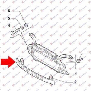 040003840 Fiat Panda 2003-2014 | Τραβέρσα Προφυλακτήρα Εμπρός