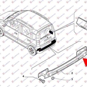 040003850 Fiat Panda 2003-2014 | Τραβέρσα Προφυλακτήρα Πίσω