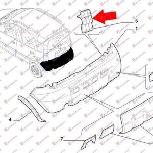 040004301 Fiat Panda 2003-2014 | Βάση Προφυλακτήρα Πίσω Δεξιά