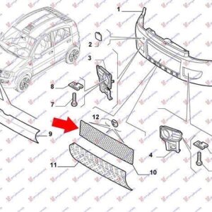 040004805 Fiat Panda 2003-2014 | Δίχτυ Προφυλακτήρα Εμπρός