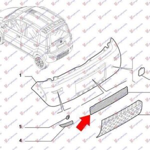 040004810 Fiat Panda 2003-2014 | Δίχτυ Προφυλακτήρα Πίσω