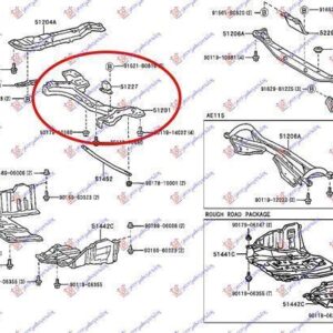 076200910 Toyota Corolla Liftback 1992-1996 | Γέφυρα Μηχανής