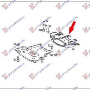 045000845 Mercedes-Benz C-Class 2003-2007 | Ποδιά Μηχανής