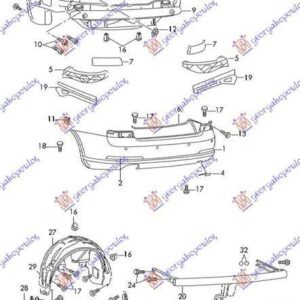 045504282 Skoda Octavia 2008-2013 | Βάση Προφυλακτήρα Πίσω Αριστερή