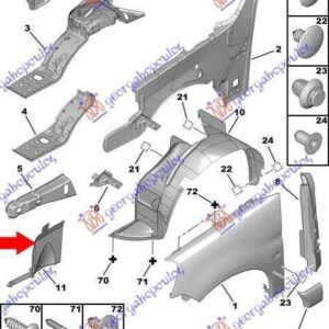 050900832 Citroen Berlingo 2002-2008 | Ποδιά Μηχανής Αριστερή