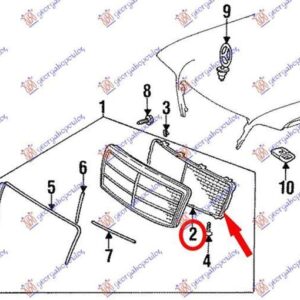 051804545 Mercedes-Benz E-Class 1993-1995 | Δίχτυ Μάσκας