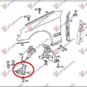 045000822 Mercedes-Benz C-Class 2003-2007 | Θόλος Πλαστικός Εμπρός Αριστερός