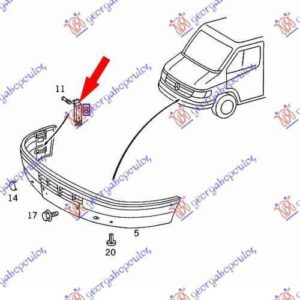 052604280 Mercedes-Benz Sprinter 1995-2006 | Βάση Προφυλακτήρα Εμπρός Αριστερή/Δεξιά