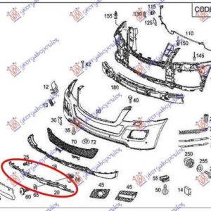 052804010 Mercedes-Benz M-Class 2005-2011 | Πλαστικό Προφυλακτήρα Εμπρός