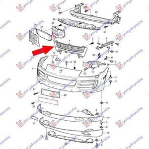 056104800 Porsche Cayenne 2003-2010 | Δίχτυ Προφυλακτήρα Εμπρός