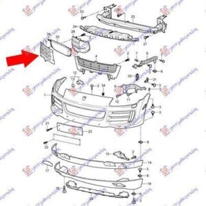 056104801 Porsche Cayenne 2003-2010 | Δίχτυ Προφυλακτήρα Εμπρός Δεξιό